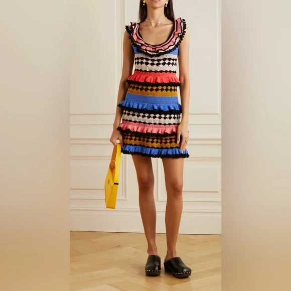 ZIMMERMANN Tiggy Frill crochet-knit cotton mini dress - Picture 2 of 12